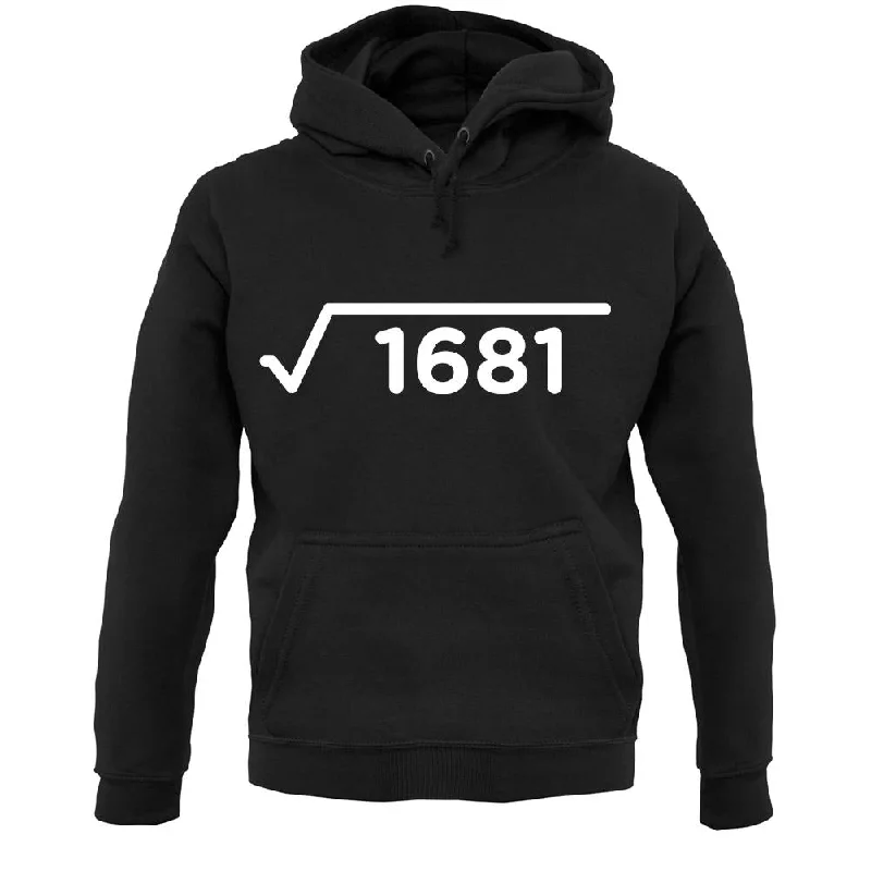 Square Root Birthday 41 Unisex Hoodie Hoodie with Frayed Bohemian Relaxed