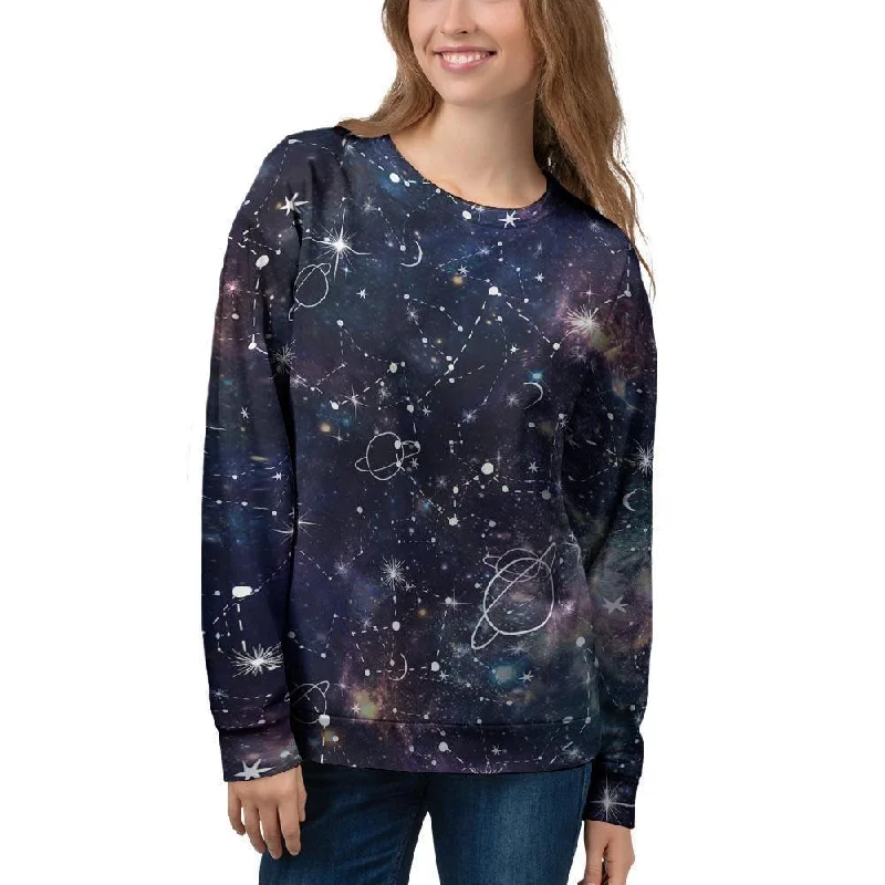 Star Constellation Galaxy Space Women's Sweatshirt Hoodie Jacket Zipper Layering