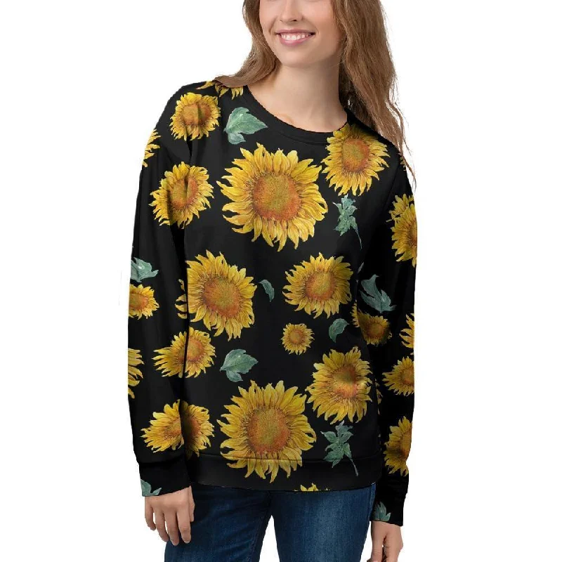 Sunflower Women's Sweatshirt Hoodie with Ribbed Neckline Snug Warm