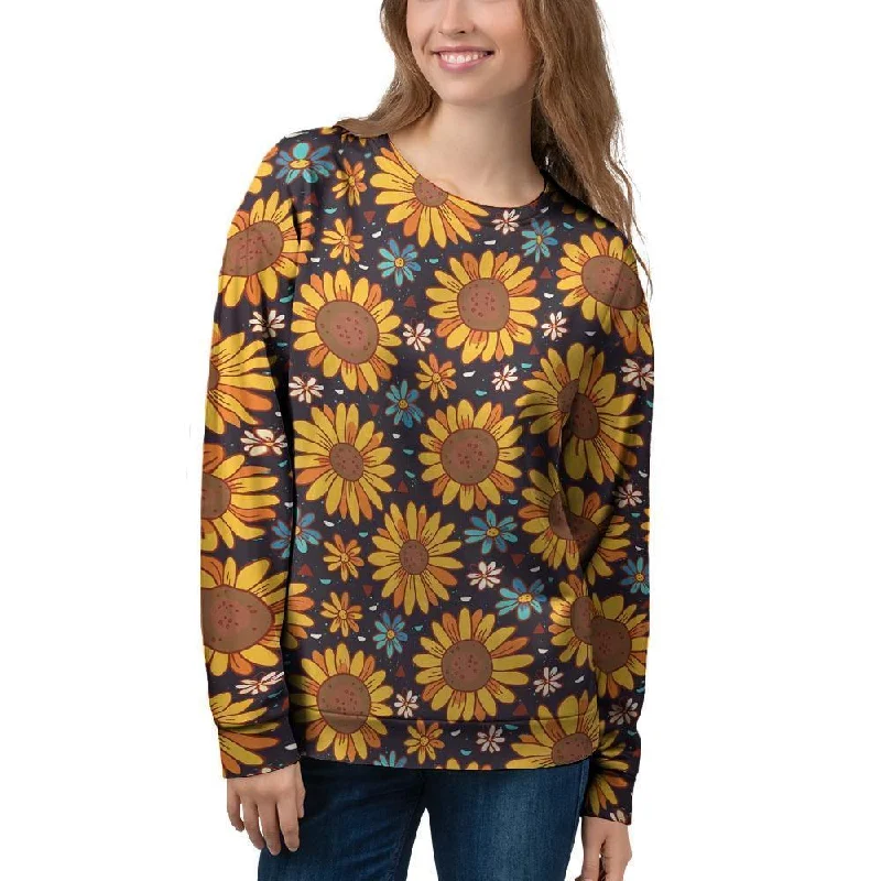 Sunflowr Floral Women's Sweatshirt Hoodie with Oversized Fit Loose Comfortable