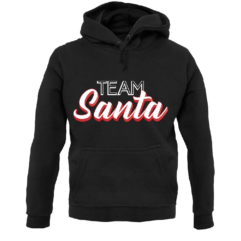 Team Santa Unisex Hoodie Hoodie with Hem Raw Edge Edgy Unfinished