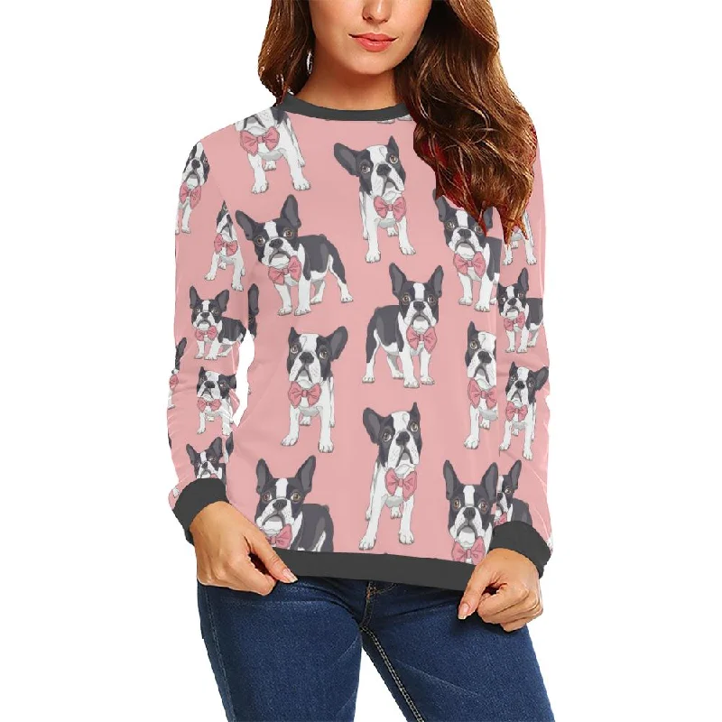 Tuxedo Bulldog Pattern Print Women's Sweatshirt Hoodie with Pattern Geometric Abstract