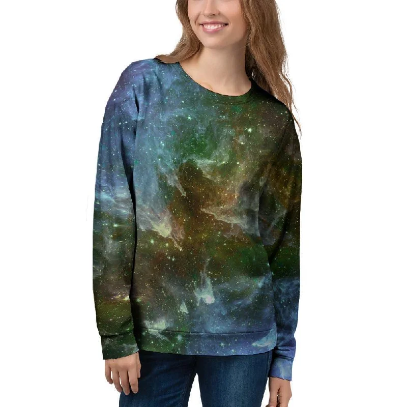 Universe Galaxy Space Women's Sweatshirt Hoodie with Cuffed Sleeves Snug Secure