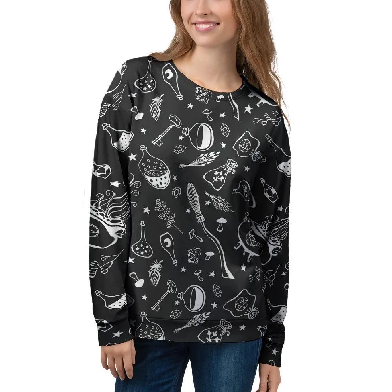 Witch Gothic Women's Sweatshirt Hoodie with Zipper Versatile Modern