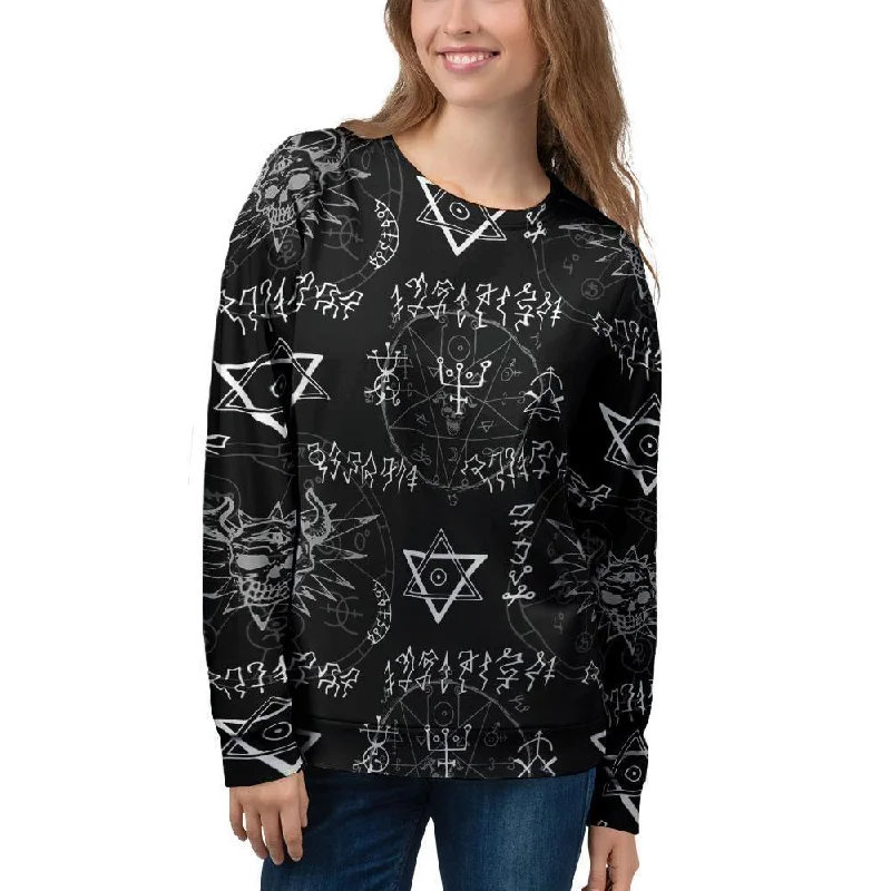 Witch Sign Print Women's Sweatshirt Hoodie with Patch Decorative Personalized