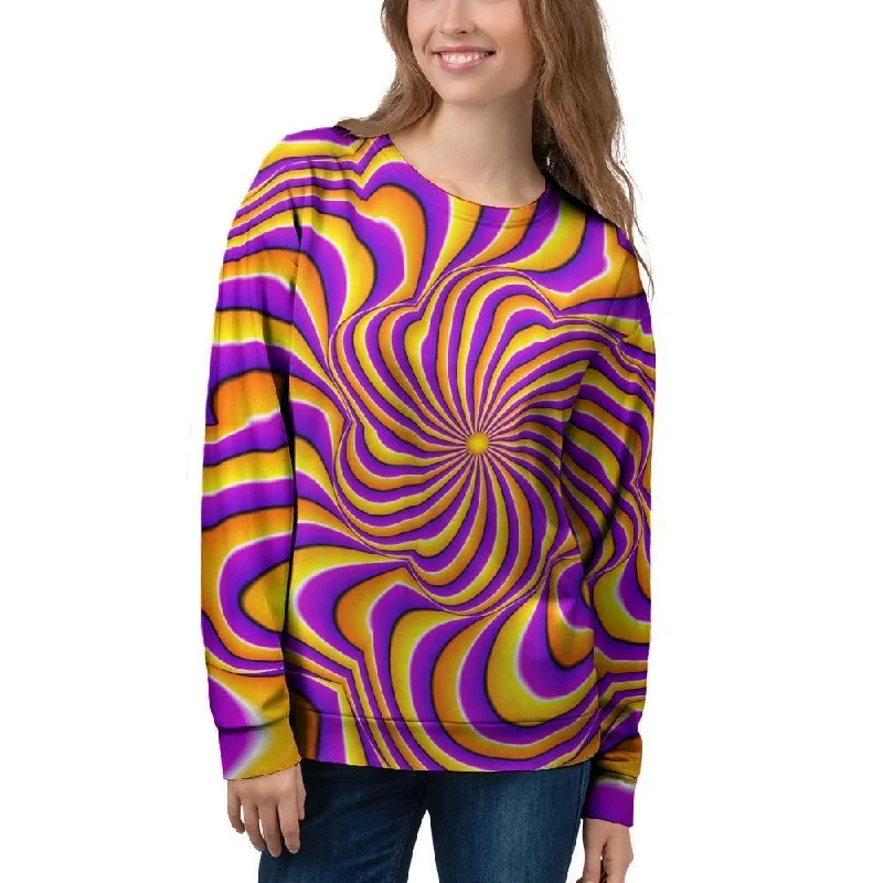 Yellow and purple spin illusion. Women's Sweatshirt Oversized Hoodie Comfort Casual