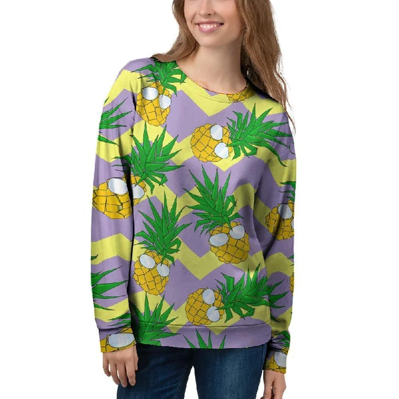 Zig Zag Pineapple Print Women's Sweatshirt Hoodie with Slim Fit Tailored Modern