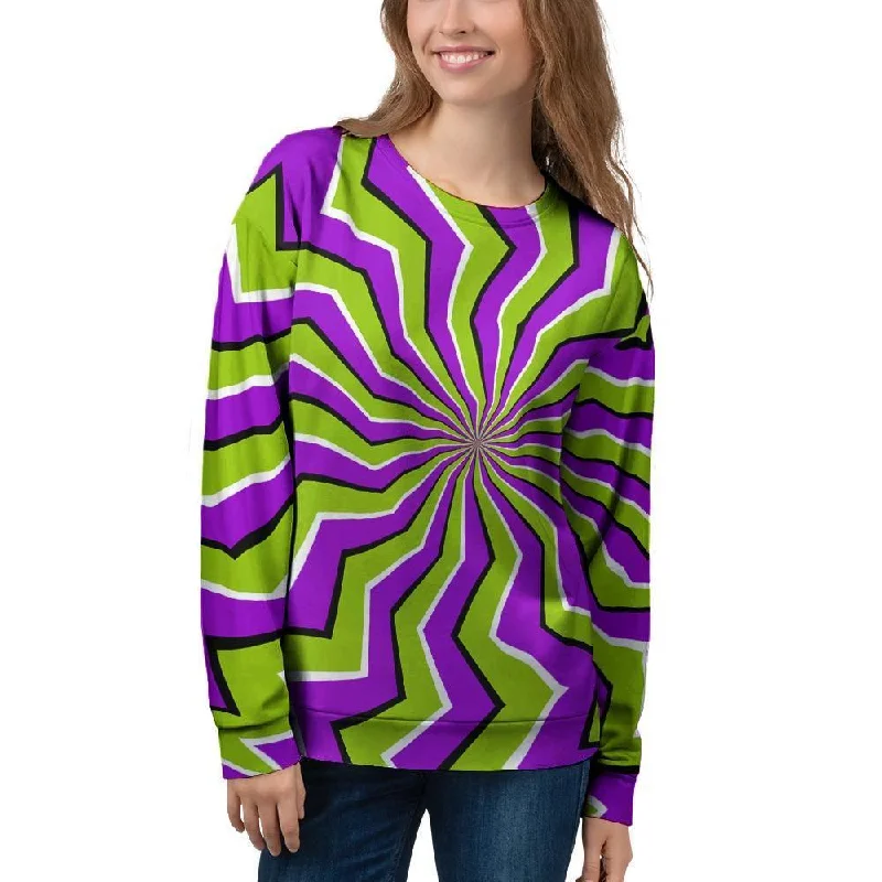 Zigzag Optical illusion Women's Sweatshirt Hoodie with Frayed Bohemian Relaxed