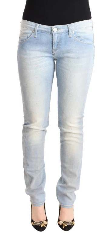 Acht  Washed Cotton Low Waist Skinny  Women's Jeans Trendy Plus Size Jeans