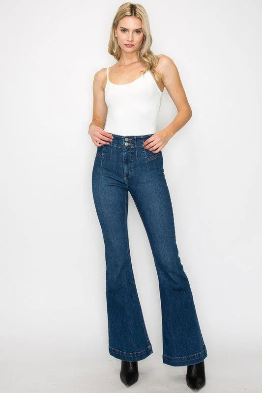 Artemis Vintage High Rise Modern Flare Jeans Chic Vintage-Inspired Denim Jeans