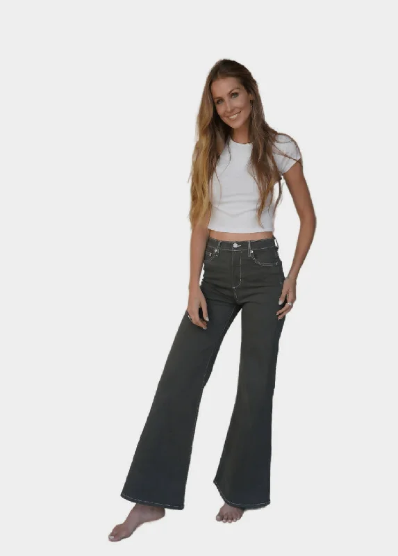 Cynthia Jean Olive Comfortable Drawstring Waist Jeans