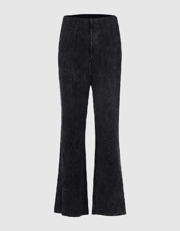 Elastic Waist Flare Jeans Trendy Flared Leg Jeans