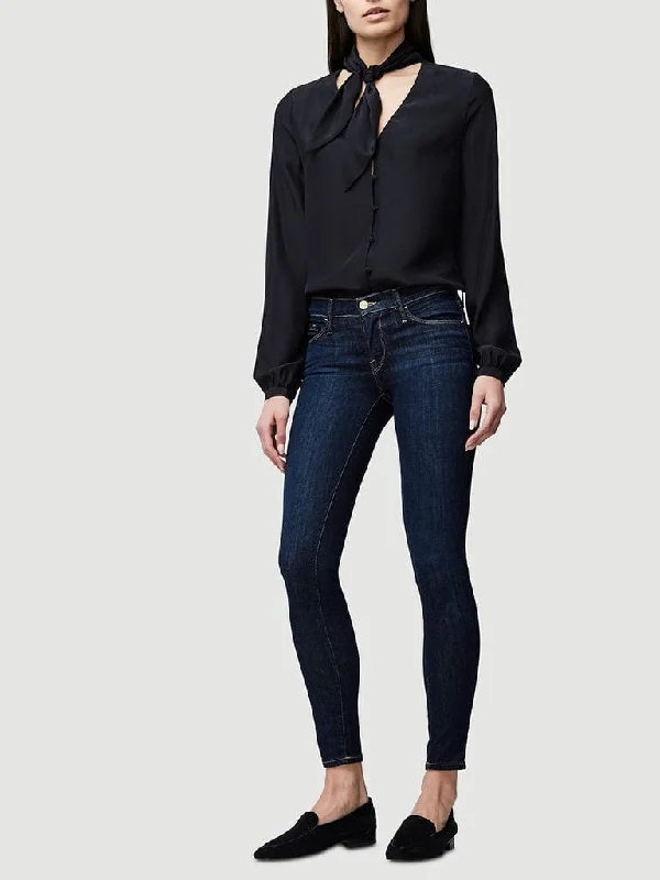 Frame Le Skinny De Jeanne In Queens Way Fashionable Raw Edge Jeans