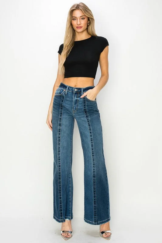 HIGH RISE RELAXED FLARE JEANS Elegant Wide-Leg Jeans