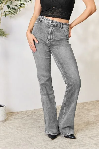 Kancan High Waist Slim Flare Jeans Fashionable Slouchy Fit Jeans