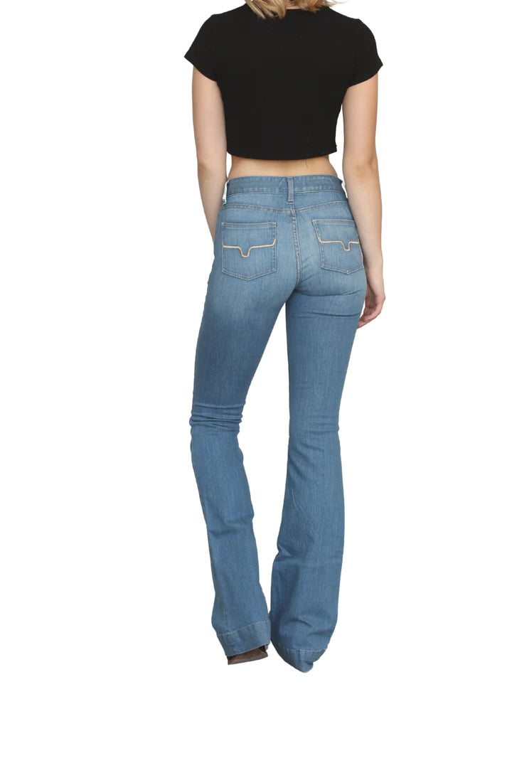 Kimes Ranch Lola Soho Fade Jeans - Blue - 30", 32", 34" and 36" Leg Chic Double Waistband Jeans