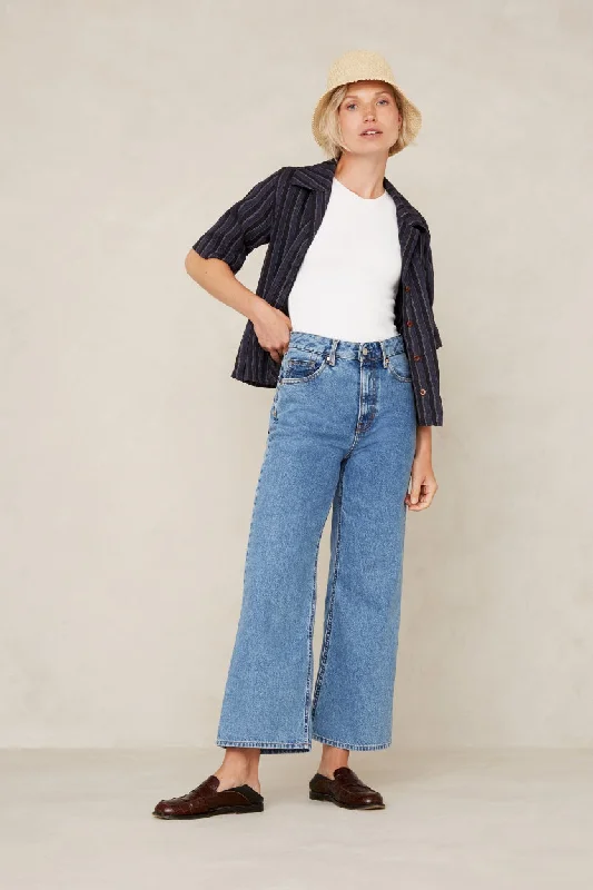 Elisabeth Cropped Jeans Clean Holo Mid Vintage Trendy Classic Fit Jeans