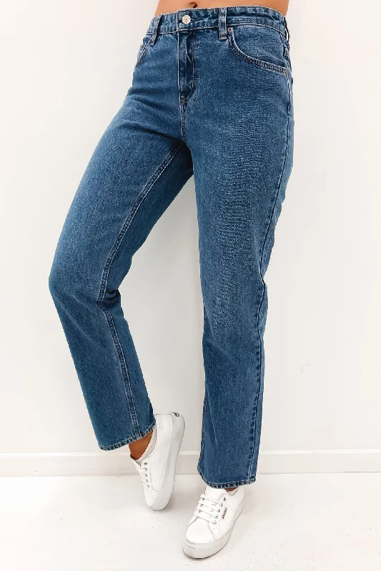 Mid Vintage Straight Jean All Star Blue Comfortable Flare Leg Jeans