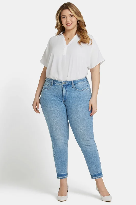 Sheri Slim Ankle Jeans In Plus Size - Riviera Sky Fashionable Jeggings Style Jeans