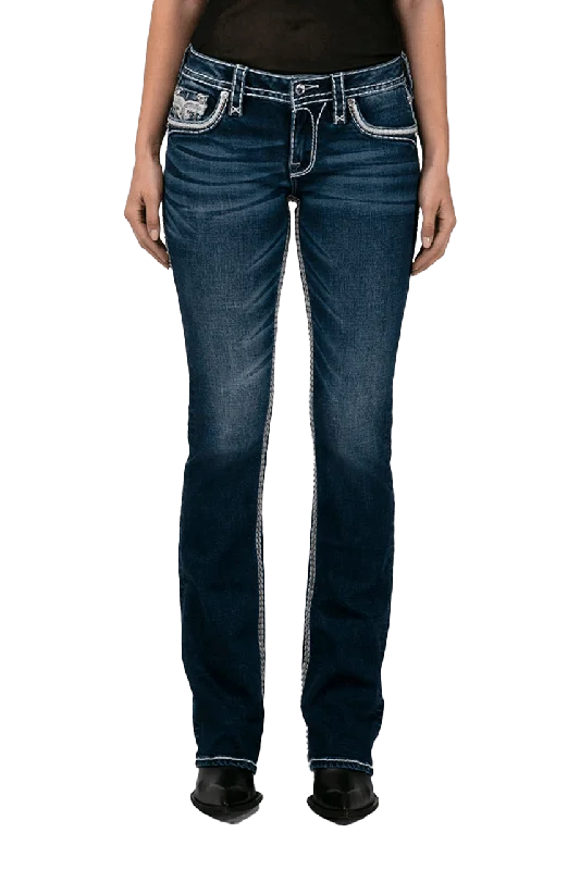 Rock Revival Women's "Souline B202" Boot Cut Denim Jeans Comfortable Stretch Fit Jeans