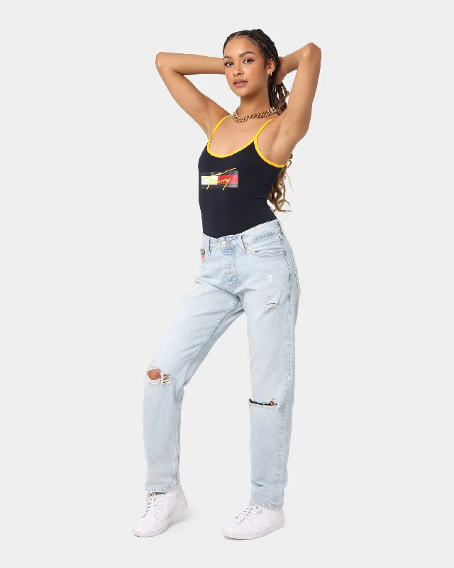 Tommy Jeans Logo Bodysuit Desert Sky Fashionable Slouchy Fit Jeans