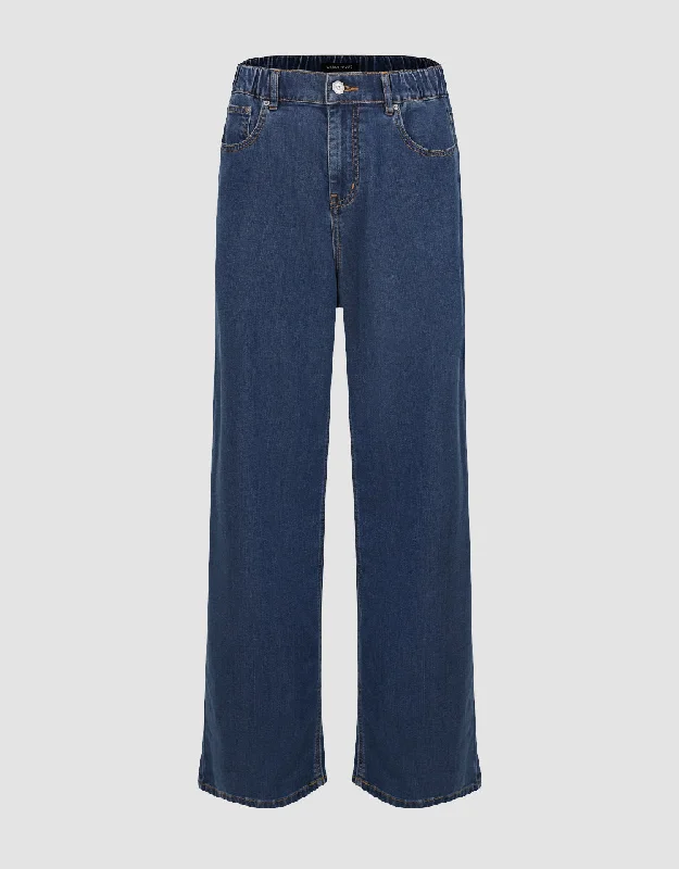 Wide-Leg Jeans Classic Blue Denim Jeans