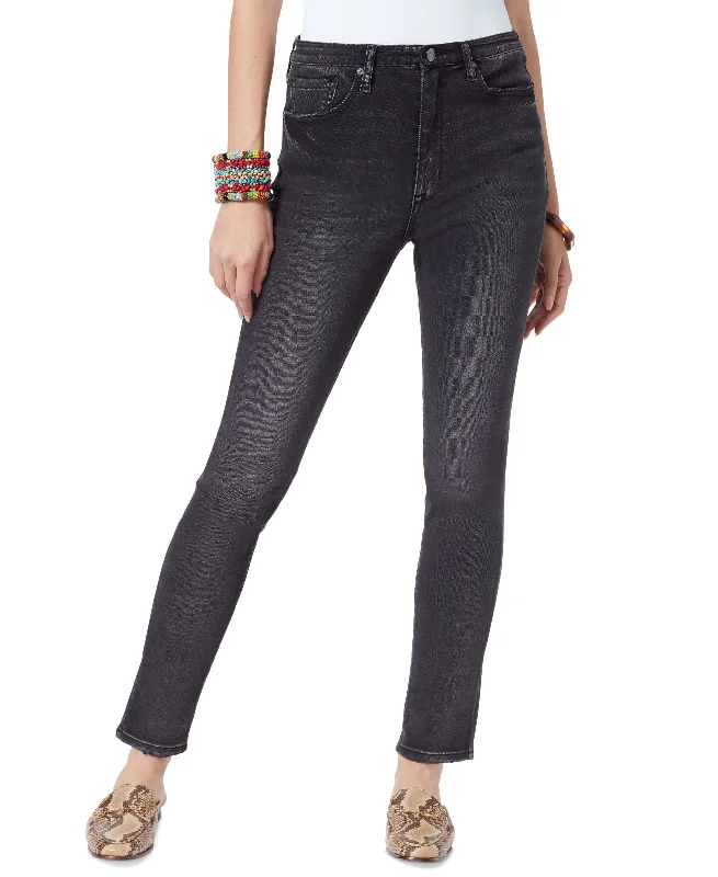 Women's High-Rise Skinny Jeans Comfortable Straight-Legged Denim