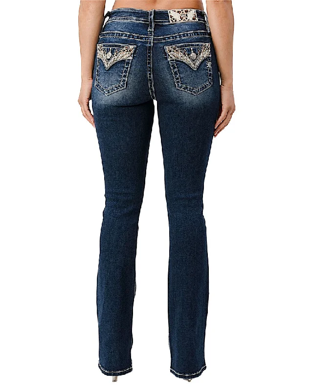 Women's Leo Stunner Bootcut Jeans Elegant Tapered Leg Denim