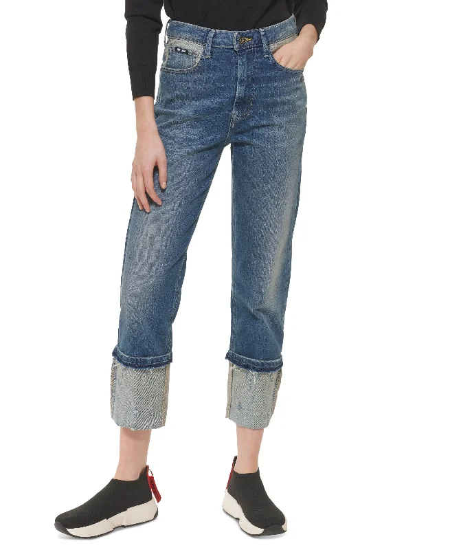 Women's Waverly High-Rise Cuffed Jeans Trendy Wide-Leg High-Waist Denim