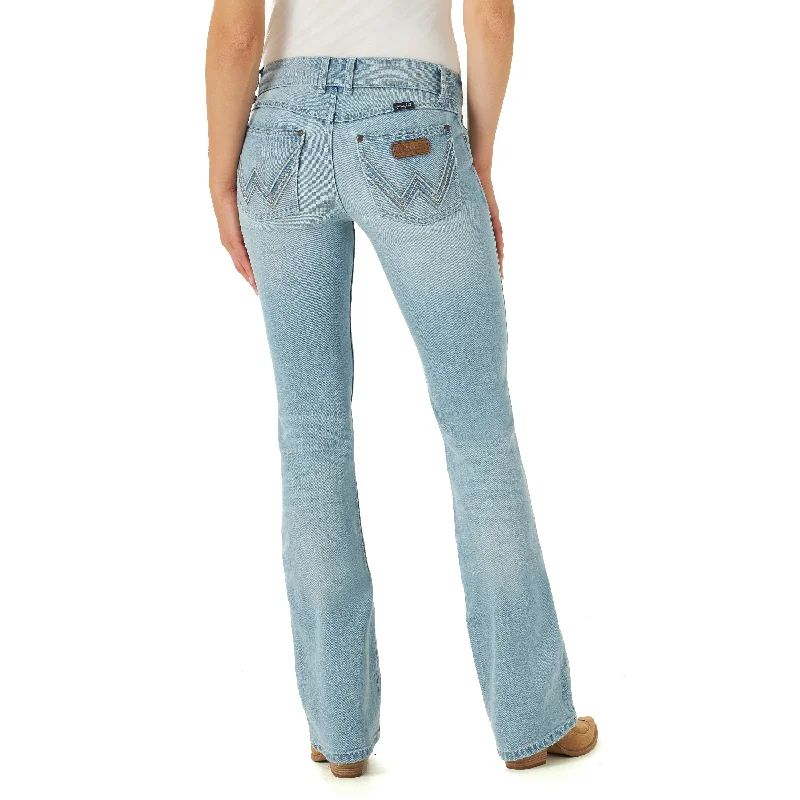 Wrangler USA Ladies Retro Mae Jean - 34" and 36" Leg - 112315026 Trendy Wide-Leg High-Waist Denim