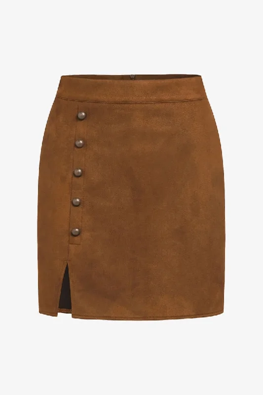 Camel Mini Suede Skirt cashmere skirt fine