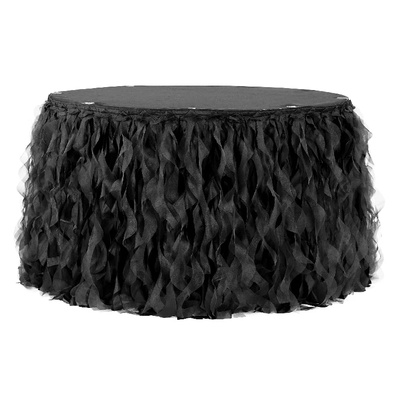 Curly Willow 14ft Table Skirt - Black denim skirt stylish