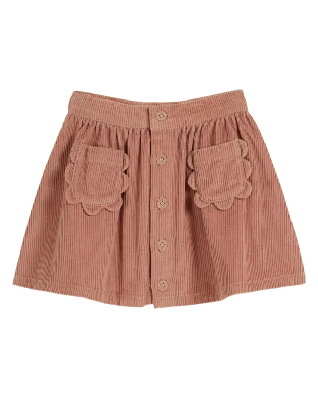 Emile & Ida Poudre Jupe Poches Skirt button skirt front