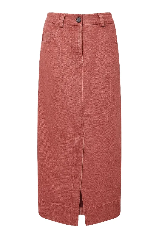 GRACE SKIRT - Red Wash cashmere skirt plush