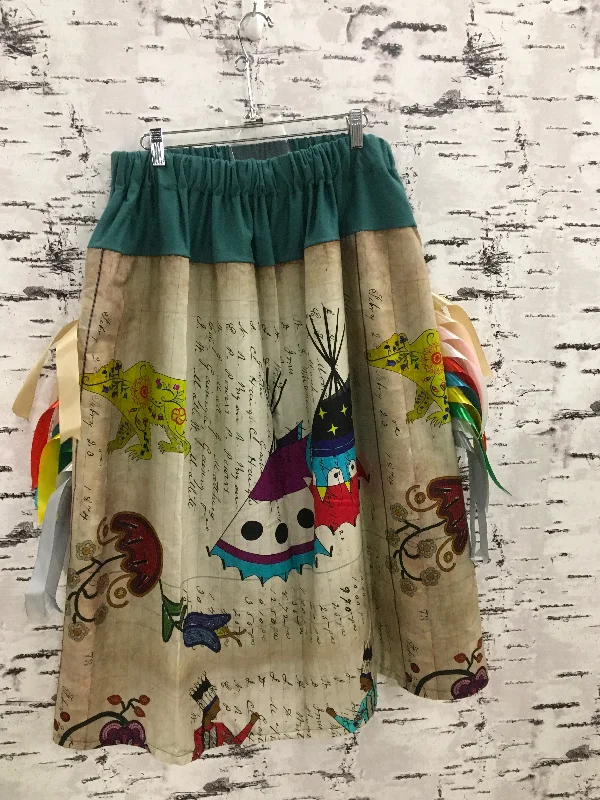 Handmade Floral Encounter Green Ribbon Skirt velvet skirt rich