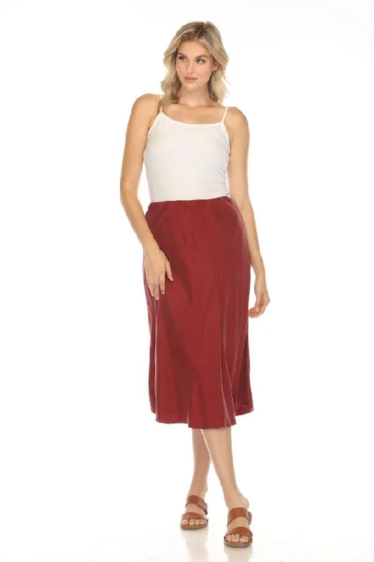 Johnny Was Calme Red Asymmetrical Midi Skirt O71003 maxi skirt elegant