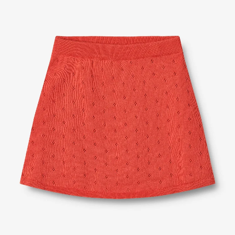 Knit Skirt Marta - candy red velvet skirt plush