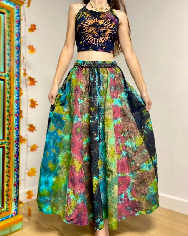 Aurora Tie-dye Maxi Skirt boho skirt vibe