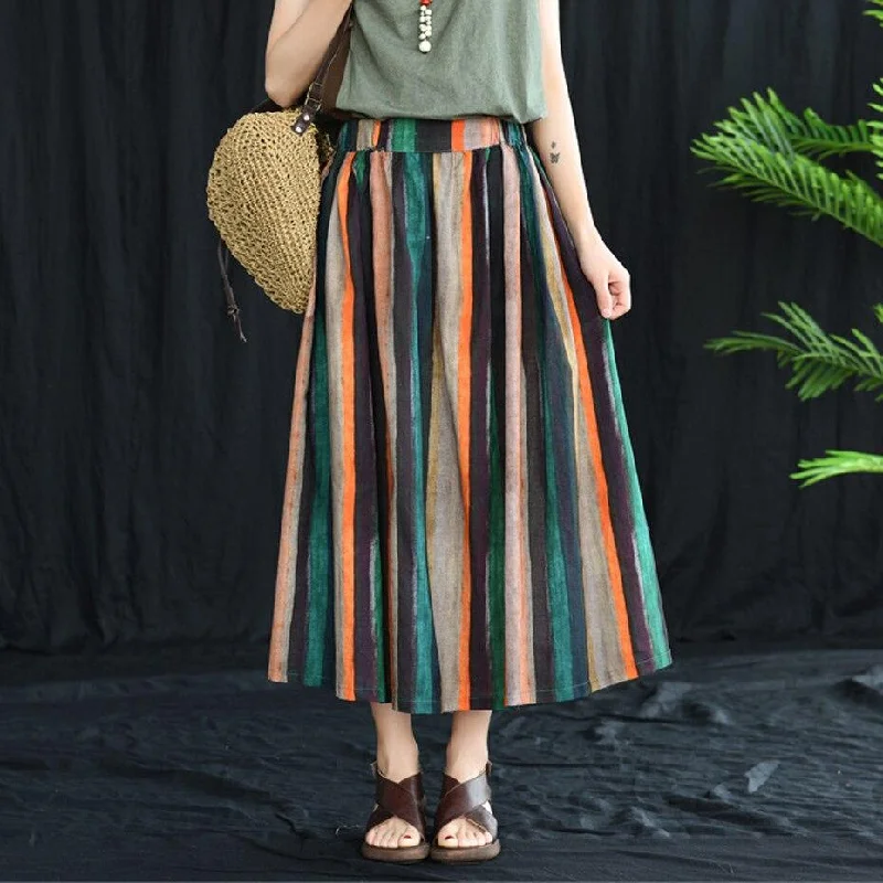 Pure Vintage Striped Skirt cashmere skirt rich