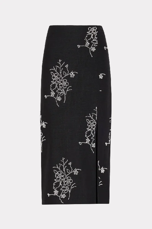 Santanna Beaded Embroidery Skirt wool skirt thick