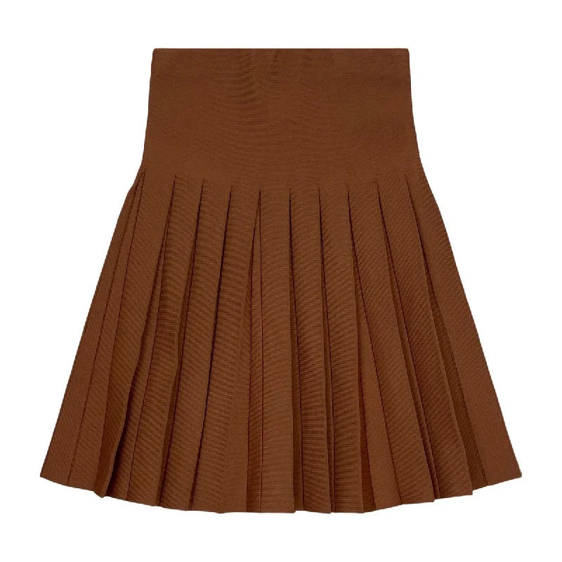 Teela Taupe Pleated Skirt chiffon skirt airy