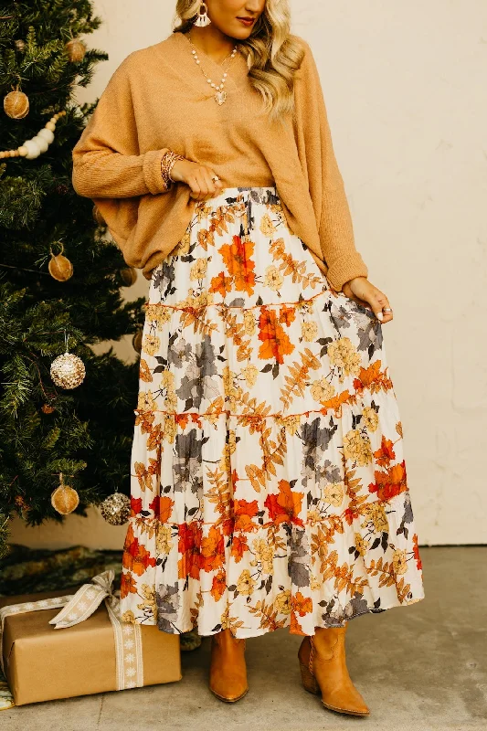 The Hailey Tiered Leaf Skirt linen skirt breathable