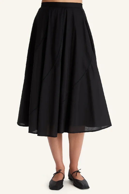 Vestige Skirt in Black linen skirt natural