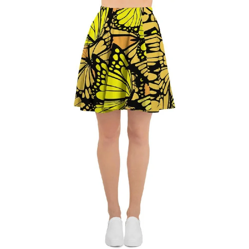 Yellow Monarch Butterfly Women's Skirt breathable skirt fabric